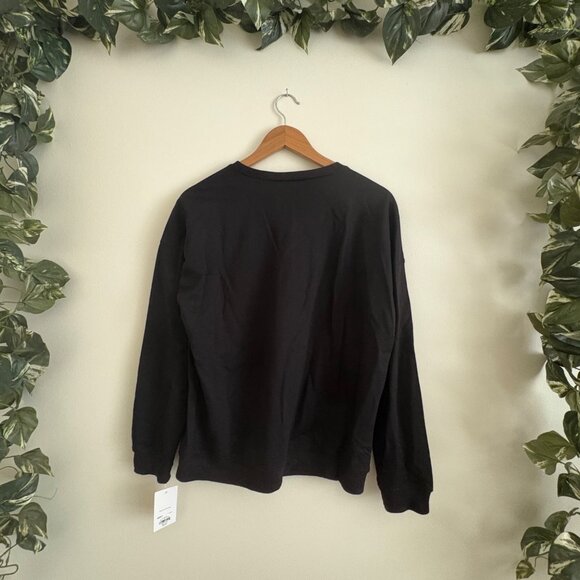 Nine West Long Sleeve Graphic Crewneck Sweater Black NWT Women’s Size M - Picture 2 of 7